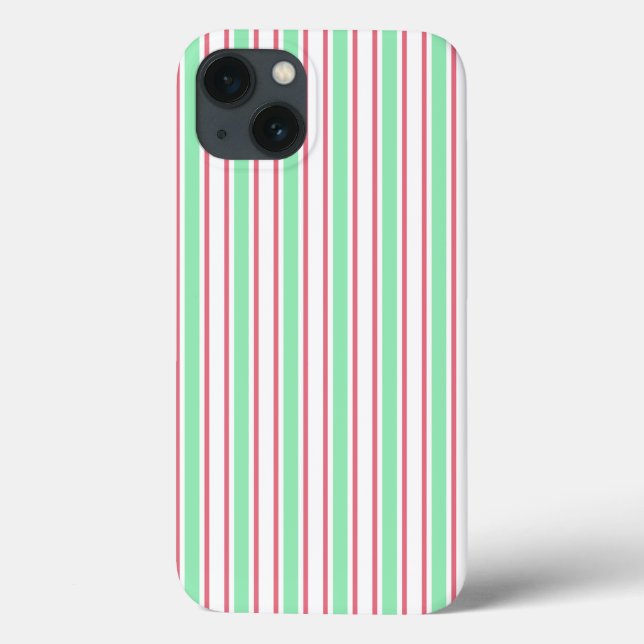 Mint green, pink and white candy stripes Case-Mate Case-Mate iPhone Case (Back)