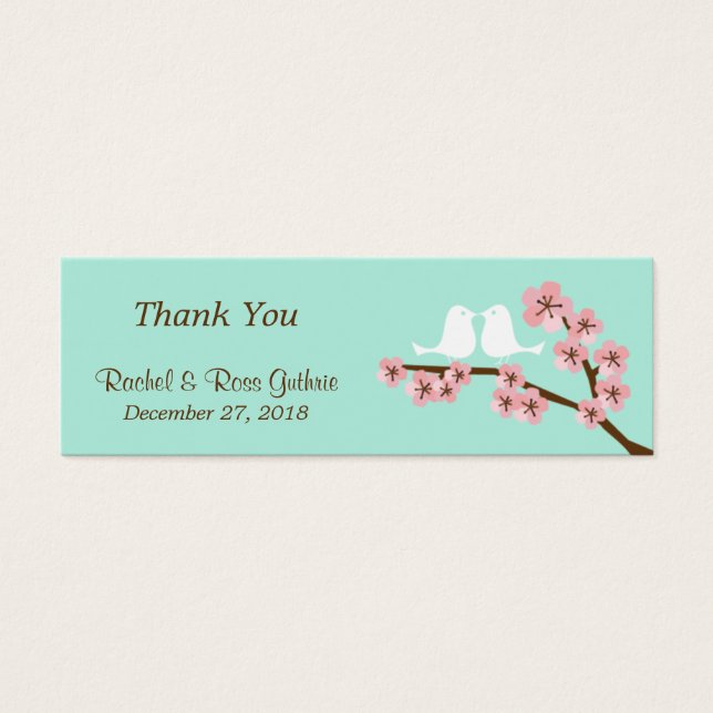 Mint Green & Pink Cherry Blossom Modern Wedding (Front)