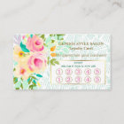 Mint Green Pink Floral Beauty Salon Loyalty Card