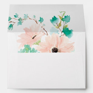 Mint Green & Pink Floral Envelope