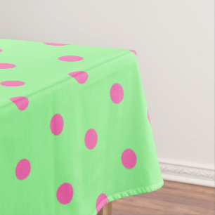 Mint Green Pink Polka Dots Tablecloth