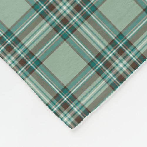 Mint Green Plaid Kelly Tartan Fleece Blanket