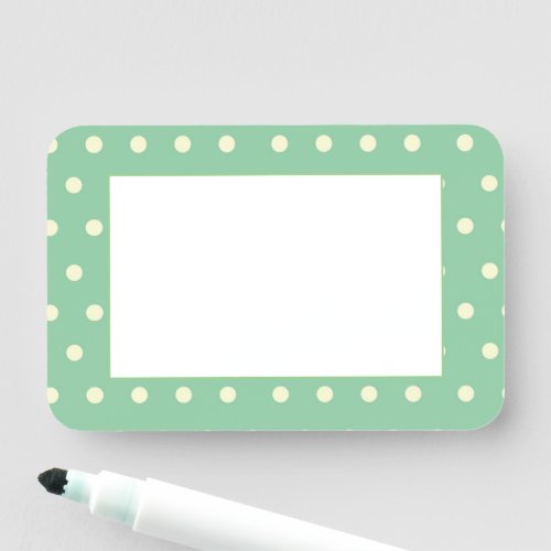 Mint Green Polka Dot Customizable Name Tag