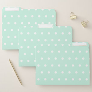 Mint Green Polka Dot File Folder