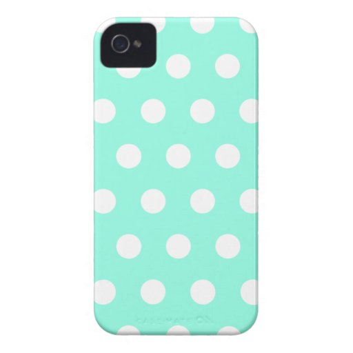 Mint Green Polka Dot iPhone 4 Case | Zazzle