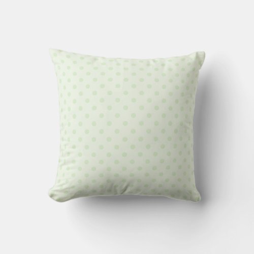 Mint Green Polka Dot Nursery Throw Pillow