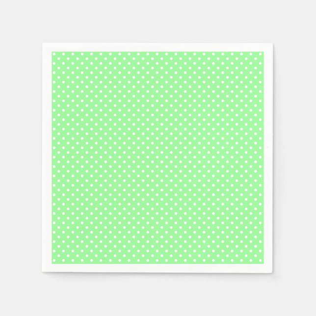 Mint Green Polka Dot Pattern Napkins (Front)