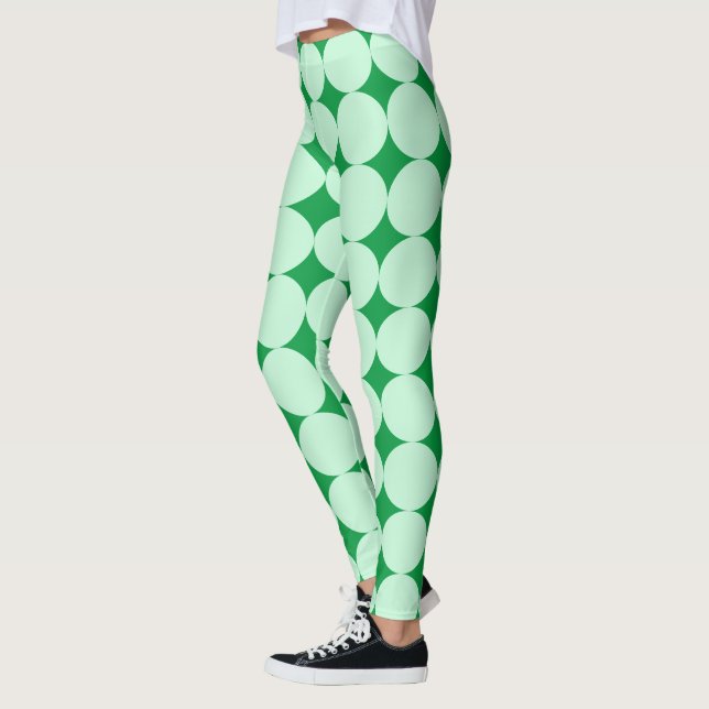 Mint Green Polka Dot St Patrick's Day Leggings (Left)
