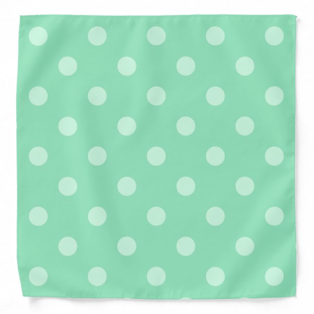 Mint Green Polka Dots Elegant Rustic Template Bandana (Front)