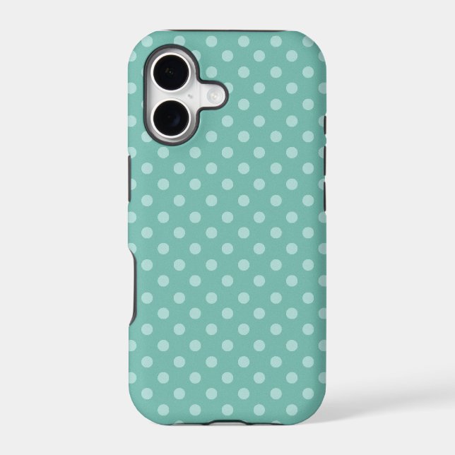 Mint Green Polka Dots Modern Pattern PD004 Iphone Case (Back)