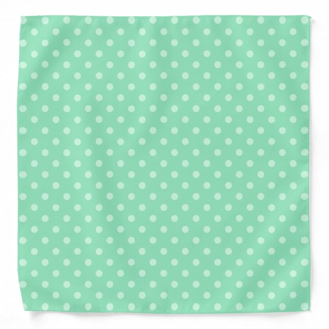 Mint Green Polka Dots Rustic Trendy Elegant Bandana (Front)