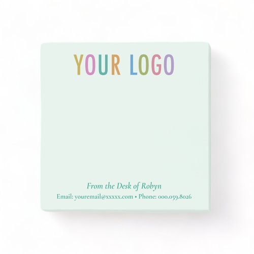 Mint Green Post_it Notes Custom Logo Personalized