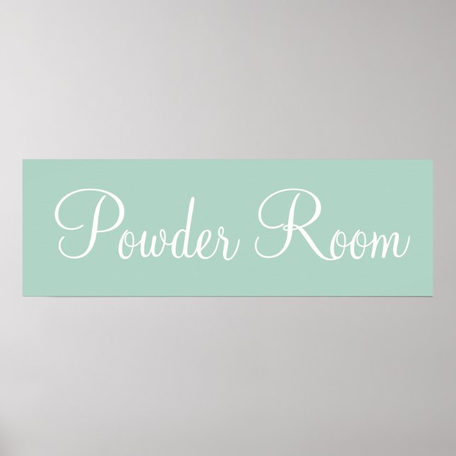 Mint Green Powder Room Wall Art Poster Print (Front)