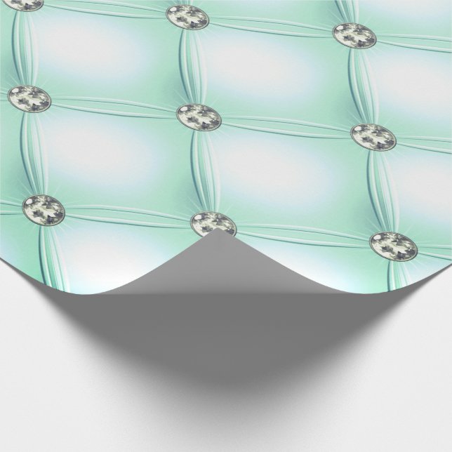 Mint Green Pretty Bling Wrapping Paper (Corner)