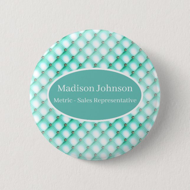 Mint Green Pretty Business Button (Front)