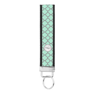 Mint Green Pretty Monogram Wrist Keychain