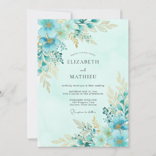 Mint Green Pristine Spring Wedding Invitation