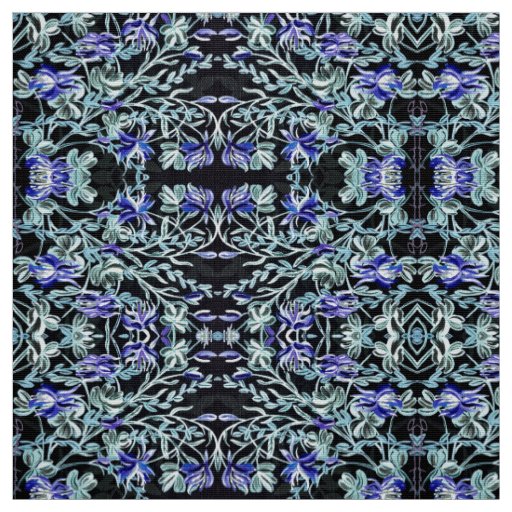 Mint Green & Purple Columbine Fabric