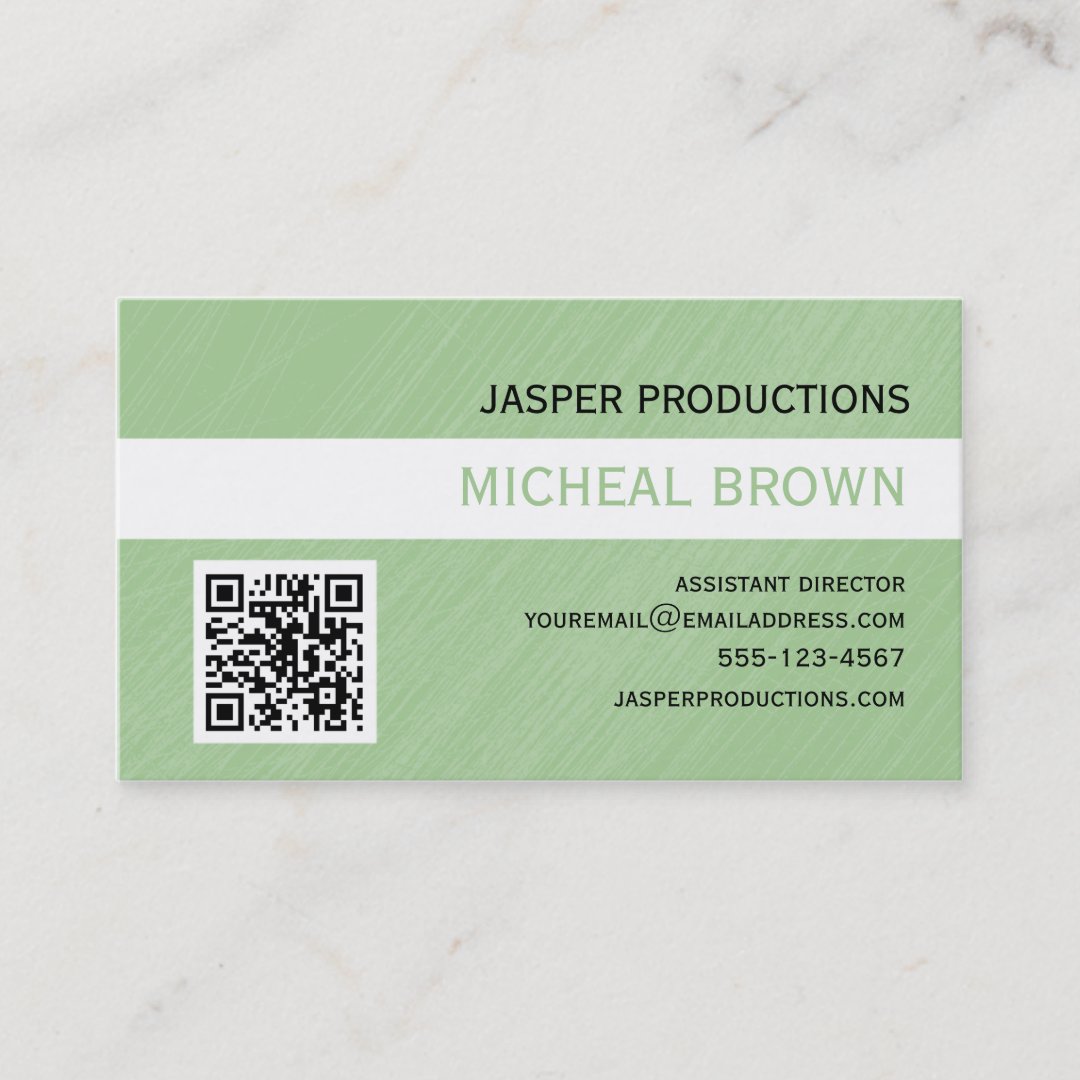 Mint Green QR Code Business Card Zazzle