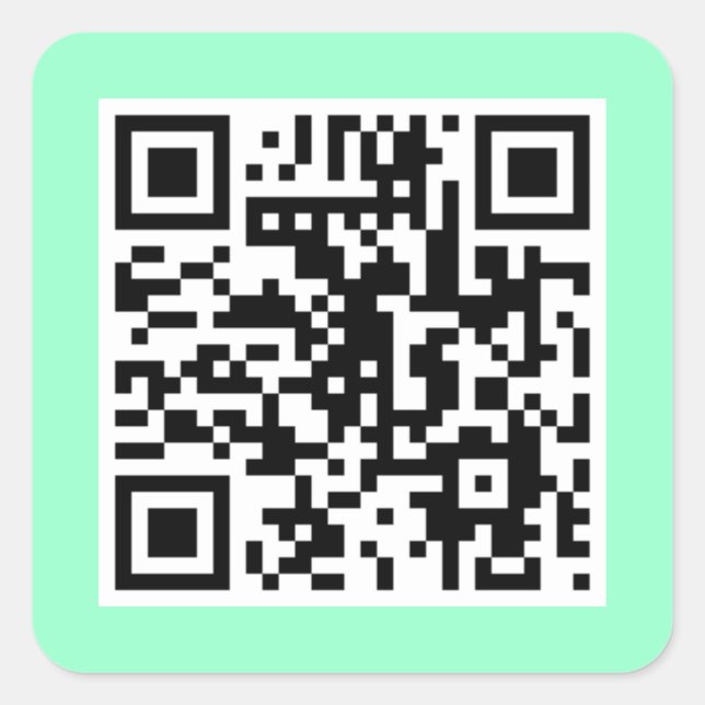 Mint Green QR CODE Sticker (Front)