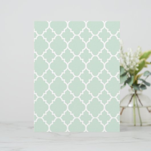 Mint Green Quatrefoil Moroccan Pattern (Standing Front)