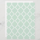 Mint Green Quatrefoil Moroccan Pattern (Front/Back)