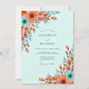 Mint Green Radiant Spring Wedding Invitation