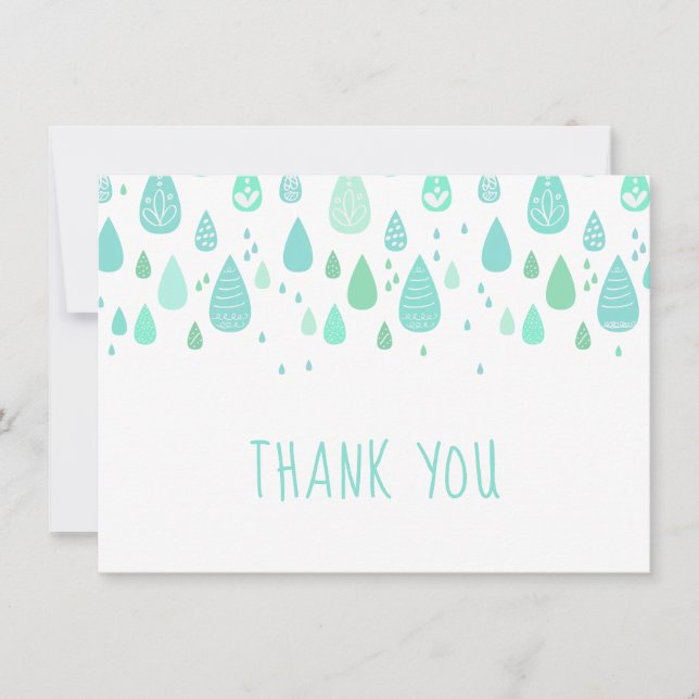 Mint Green Raindrops Thank You (Front)