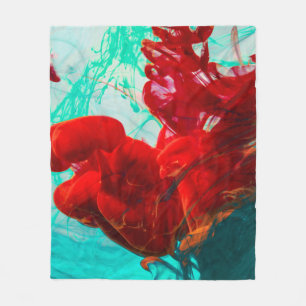 Mint Green & Red Fleece Blanket
