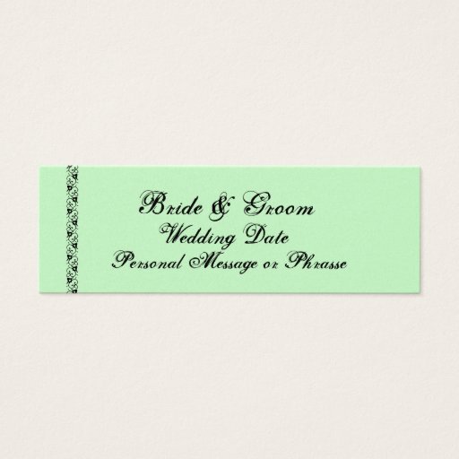 Customizable MINT GREEN Reminder Insert  - WEDDING Invitation Business Card Template