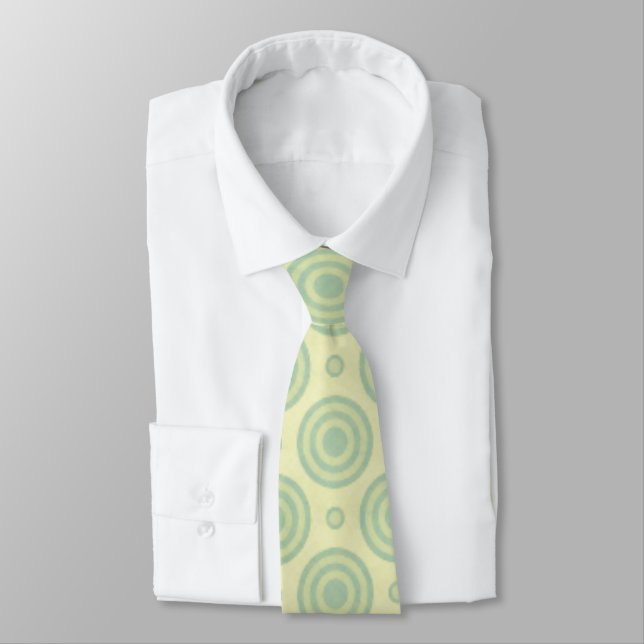 Mint Green Retro Pattern Tie (Tied)