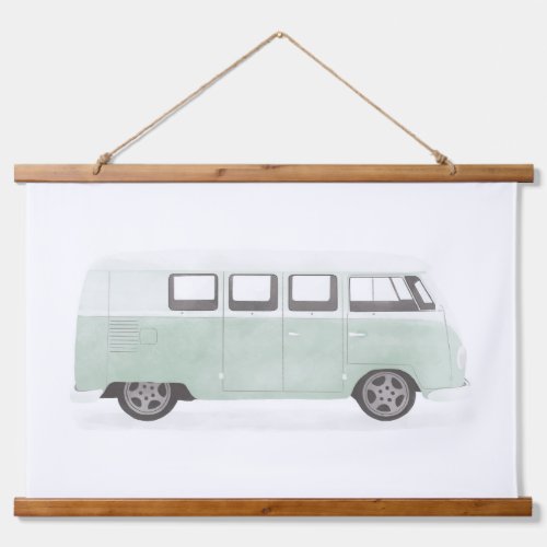 Mint Green Retro Van Nursery Decor Hanging Tapestry