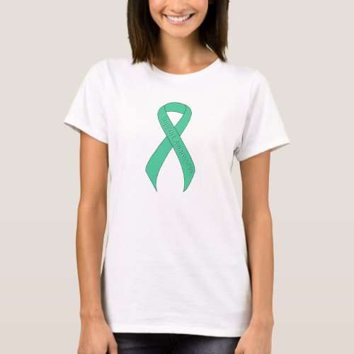 Mint Green Ribbon Support Awareness T_Shirt