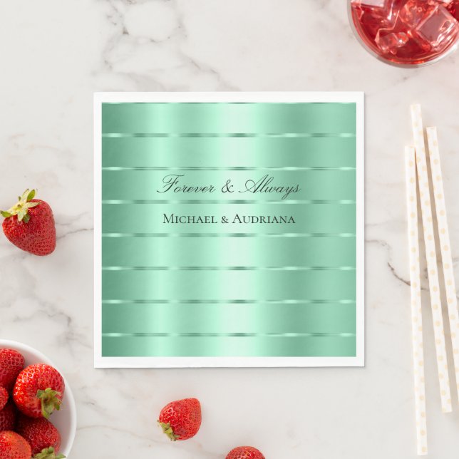 Mint Green Ribbon Wedding Bridal Shower  Napkins (Insitu)