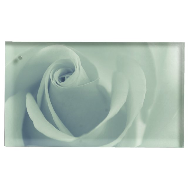 Mint Green Rose Flower Place Card Holder (Front)
