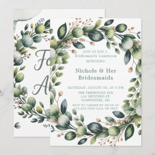 Mint Green & Sage Eucalyptus Bridesmaids Luncheon Invitation
