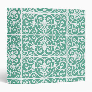 Mint green scrollwork pattern binder