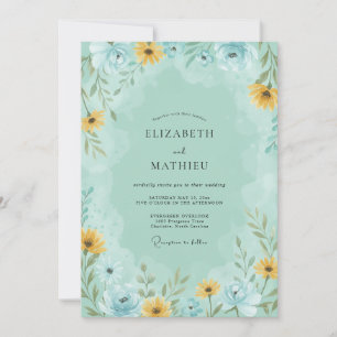 Mint Green Serene Meadow Wedding Invitation