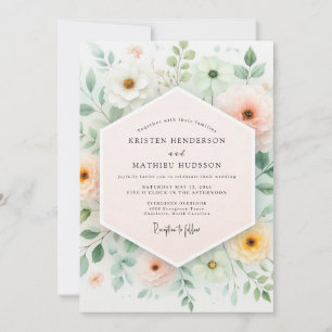 Mint Green Serene Spring Wedding Invitation