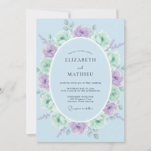 Mint Green Serene Springtime Wedding Invitation