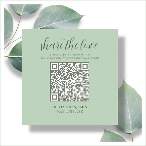 Mint Green  Share The Love QR Code Enclosure Card