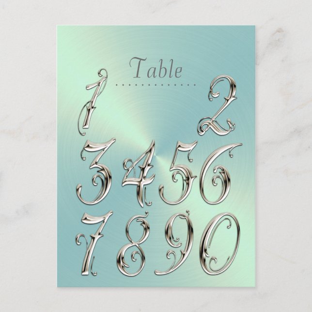 Mint Green Sheen Table Number (Front)