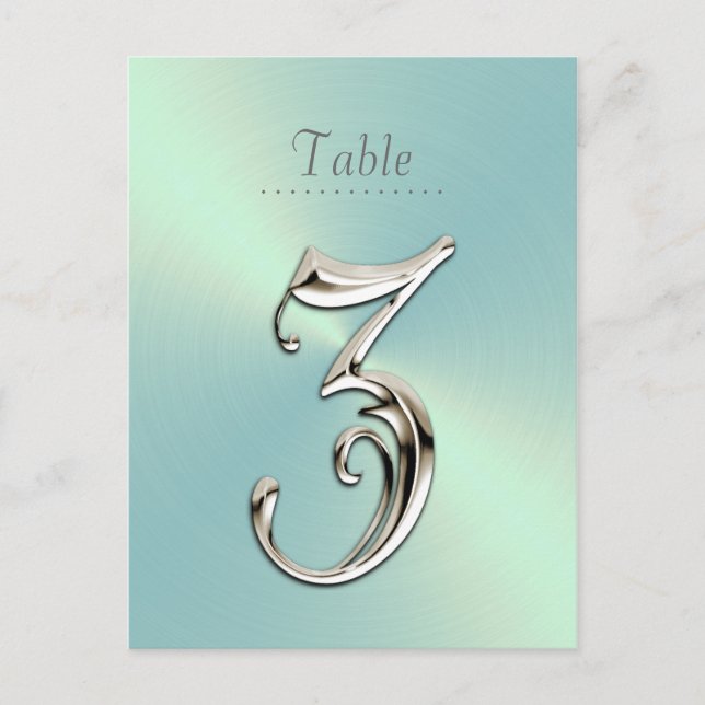 Mint Green Sheen Table Number (Front)