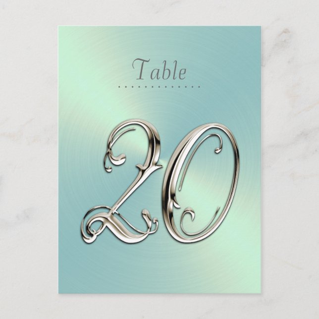 Mint Green Sheen Table Number (Front)