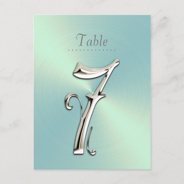 Mint Green Sheen Table Number (Front)