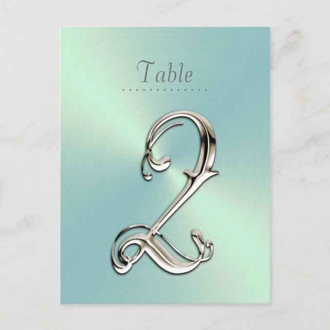 Mint Green Sheen Table Number (Front)
