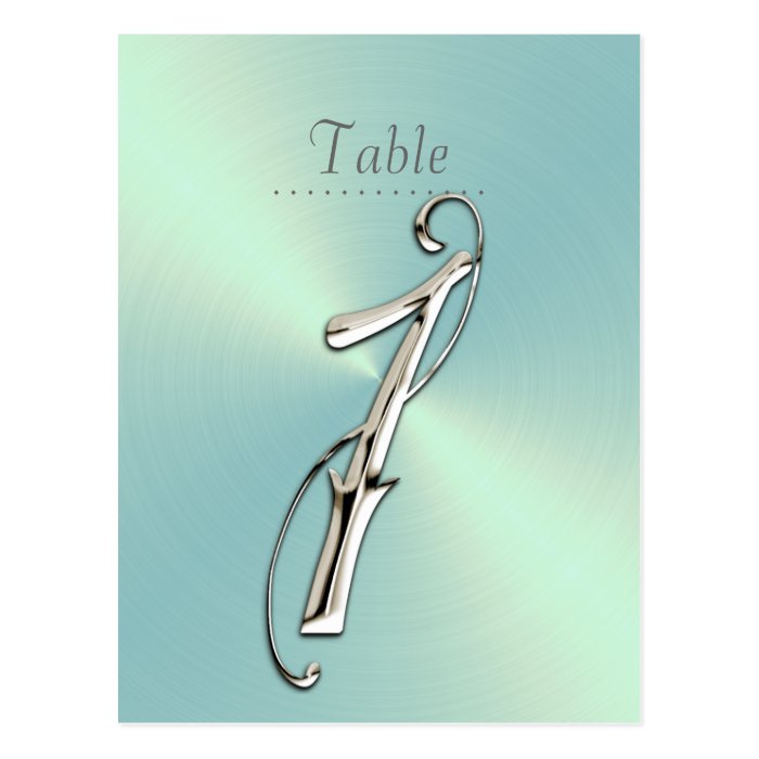 Mint Green Sheen Table Number Postcards
