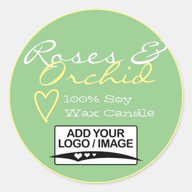 Mint Green Simple Candle Labels with Logo Pastel (Front)