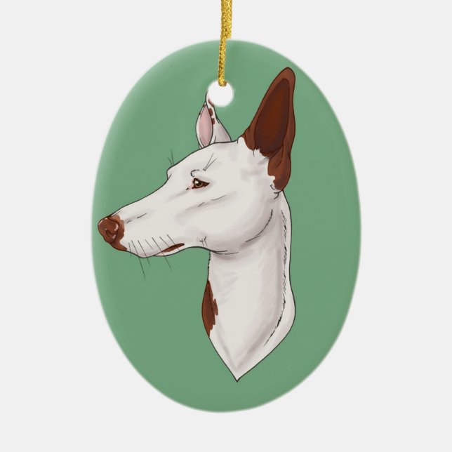 Mint Green Smooth Ibizan Hound Ornament (Front)
