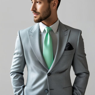 mint green - solid color  neck tie